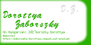 dorottya zaborszky business card